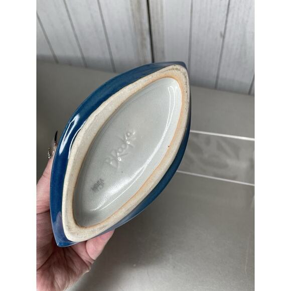 JAMES BROOKE Seattle Brown Blue Black Abstract Free Form Porcelain Vase - Picture 5 of 7